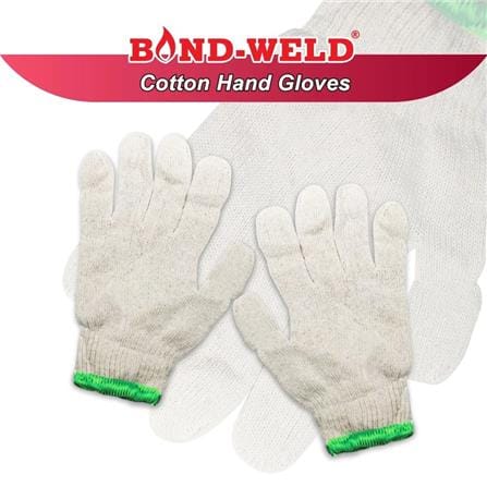 BOND-WELD COTTON HAND GLOVES (+/-400g) 1 DOZEN GREEN B-104DZ