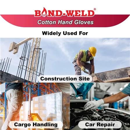 BOND-WELD COTTON HAND GLOVES (+/-400g) 1 DOZEN GREEN B-104DZ