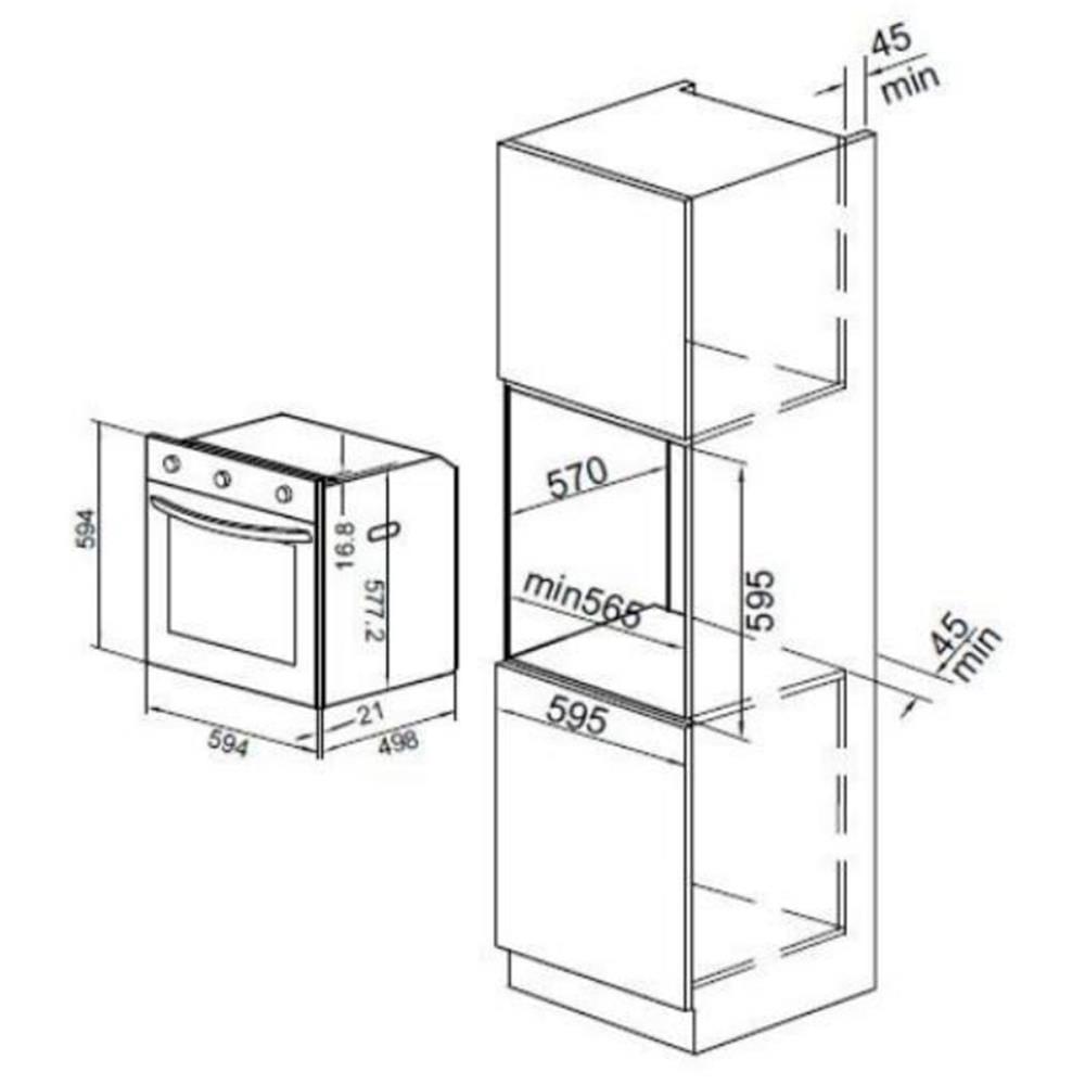 FABER BUILT-IN OVEN FERVIDO FBO-M7F700BK 70LITER 7PROGRAM