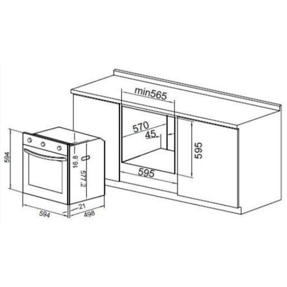 FABER BUILT-IN OVEN FERVIDO FBO-M7F700BK 70LITER 7PROGRAM