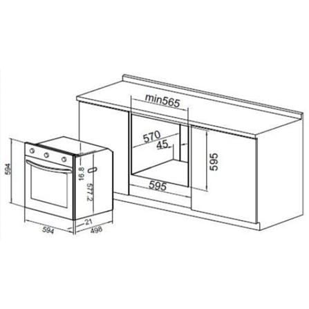 FABER BUILT-IN OVEN FERVIDO FBO-M7F700BK 70LITER 7PROGRAM