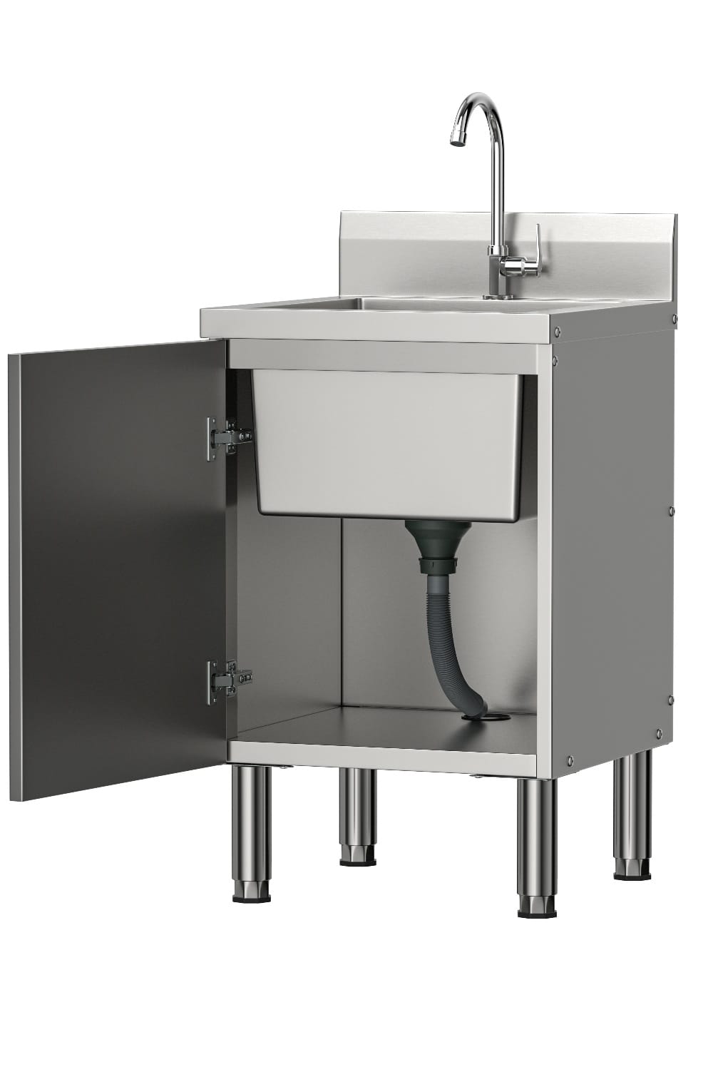 YS STANDING SINK CABINET WITH SPLASH BACK STAINLESS STEEL 201 1BOWL 50CM