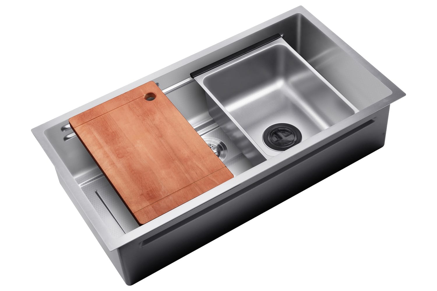 SORENTO BUILT-IN HONEYCOMB MULTIFUNCTIONAL KITCHEN SINK SRTKS8845 88CM 1BOWL CHROME FINISH STAINLESS STEEL WITH PULL OUT TAP SRTKT71SS