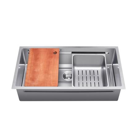 SORENTO BUILT-IN HONEYCOMB MULTIFUNCTIONAL KITCHEN SINK SRTKS8845 88CM 1BOWL CHROME FINISH STAINLESS STEEL WITH PULL OUT TAP SRTKT71SS