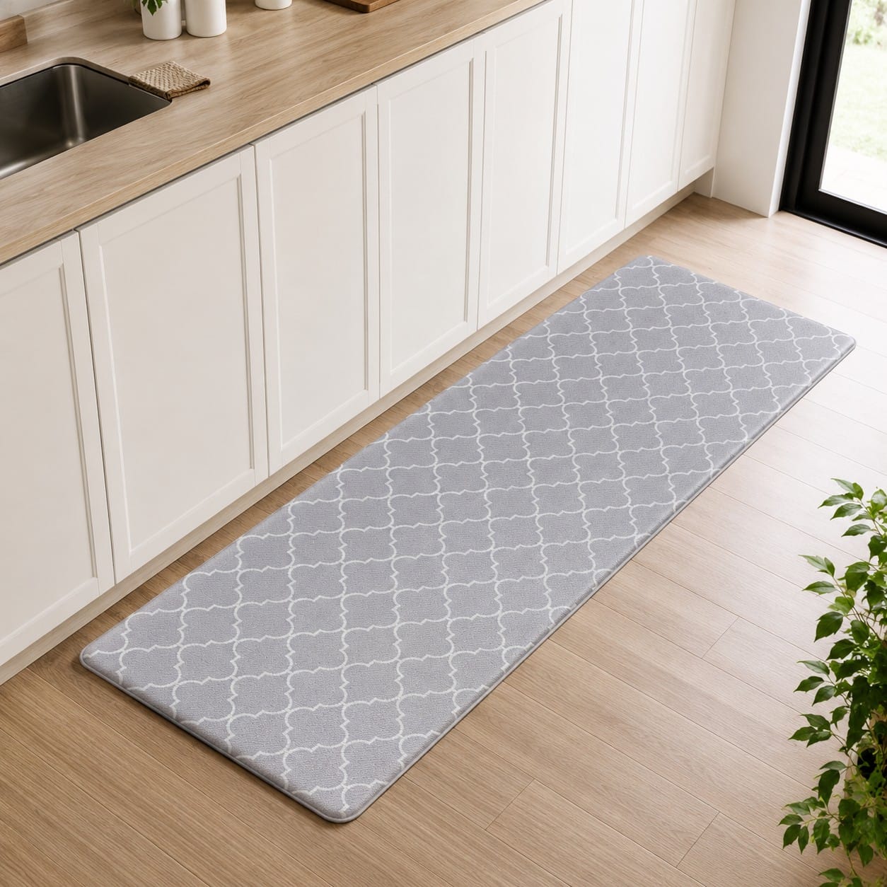 HOME LIVING STYLE KITCHEN MAT AUDREY GEOMETRIC 44X120CM GRAY