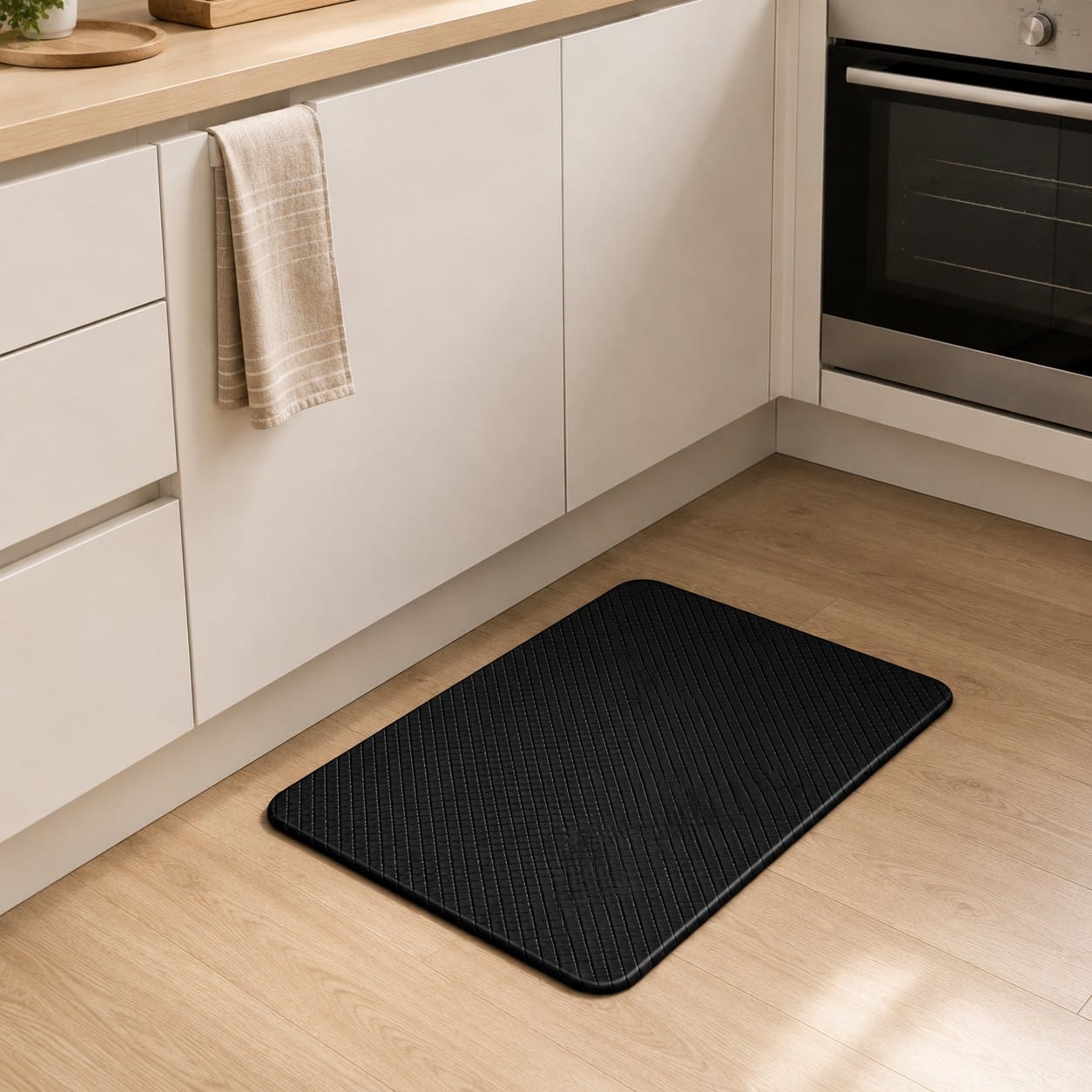 HOME LIVING STYLE KITCHEN MAT AUDREY PLAIN 44X70CM BLACK