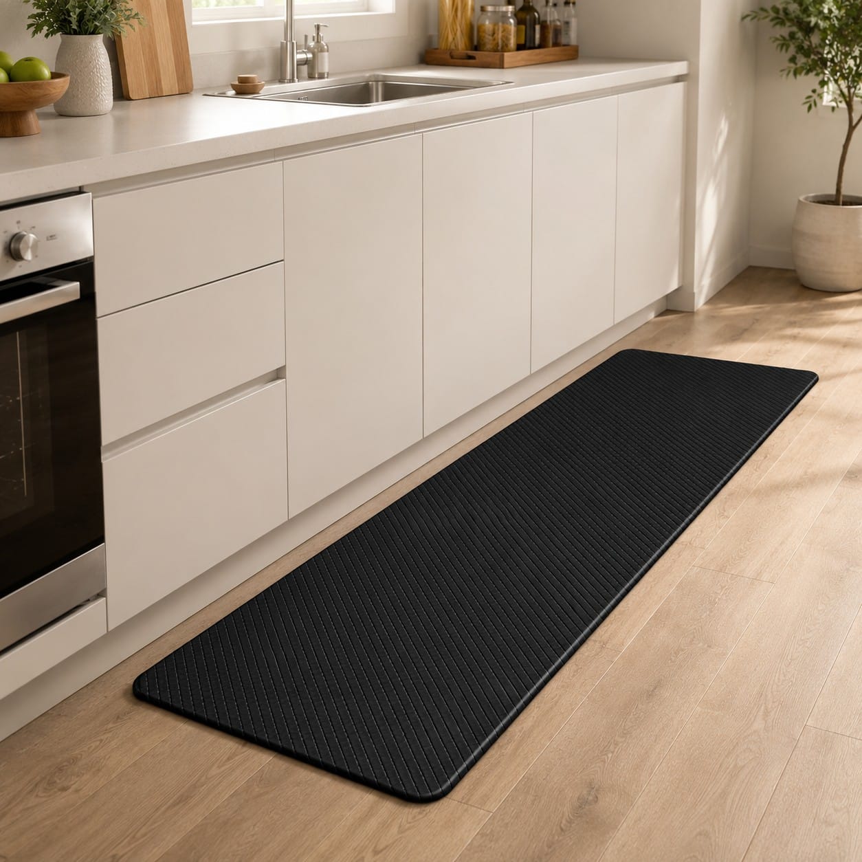 HOME LIVING STYLE KITCHEN MAT AUDREY PLAIN 44X120CM BLACK