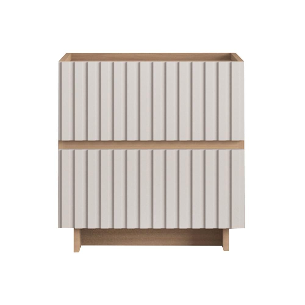 NIGHTSTAND FURDINI RIPPLE 50CM GREY OAK/CREAM