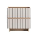 NIGHTSTAND FURDINI RIPPLE 50CM GREY OAK/CREAM