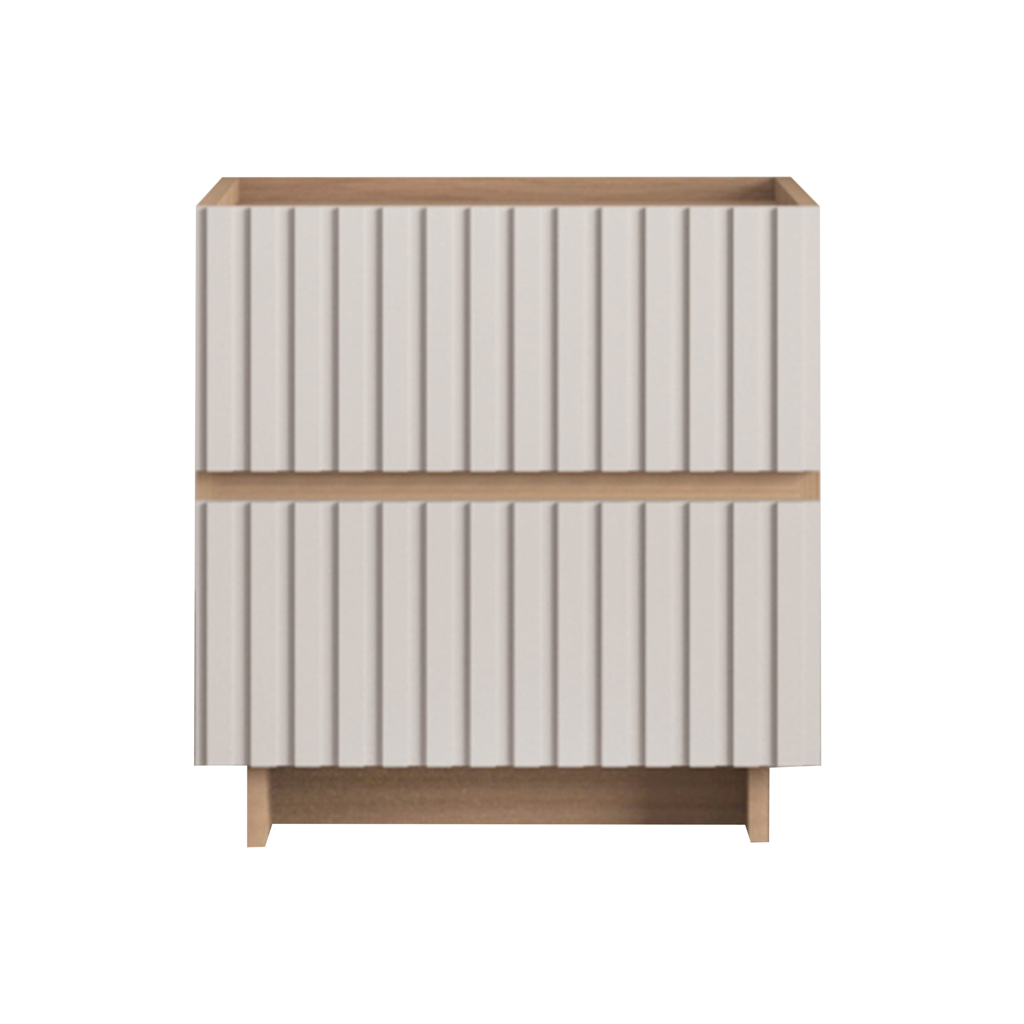 NIGHTSTAND FURDINI RIPPLE 50CM GREY OAK/CREAM