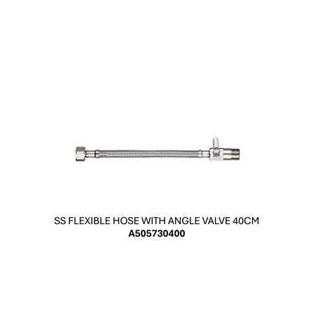ROCA FLEXIBLE HOSE WTH ANGLE VALVE A505730400 40CM STAINLESS STEEL