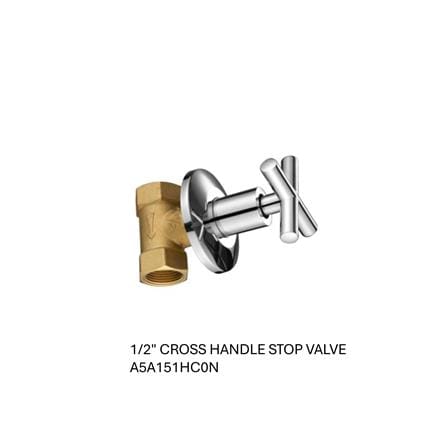 ROCA 1/2" CROSS HANDLE STOP VALVE A5A151HC0N