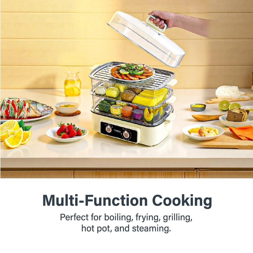 HANABISHI FOOD STEAMER+MULTI COOKER HA1833S 1400W 23L 3TIER