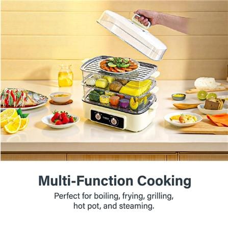 HANABISHI FOOD STEAMER+MULTI COOKER HA1833S 1400W 23L 3TIER