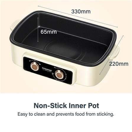 HANABISHI FOOD STEAMER+MULTI COOKER HA1833S 1400W 23L 3TIER
