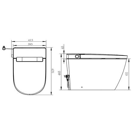 ROCA SMART TOILET A80349C00V IN-WASH GAP COLD WATER BIDET WC 4/3L S-TRAP 305MM 12-INCH