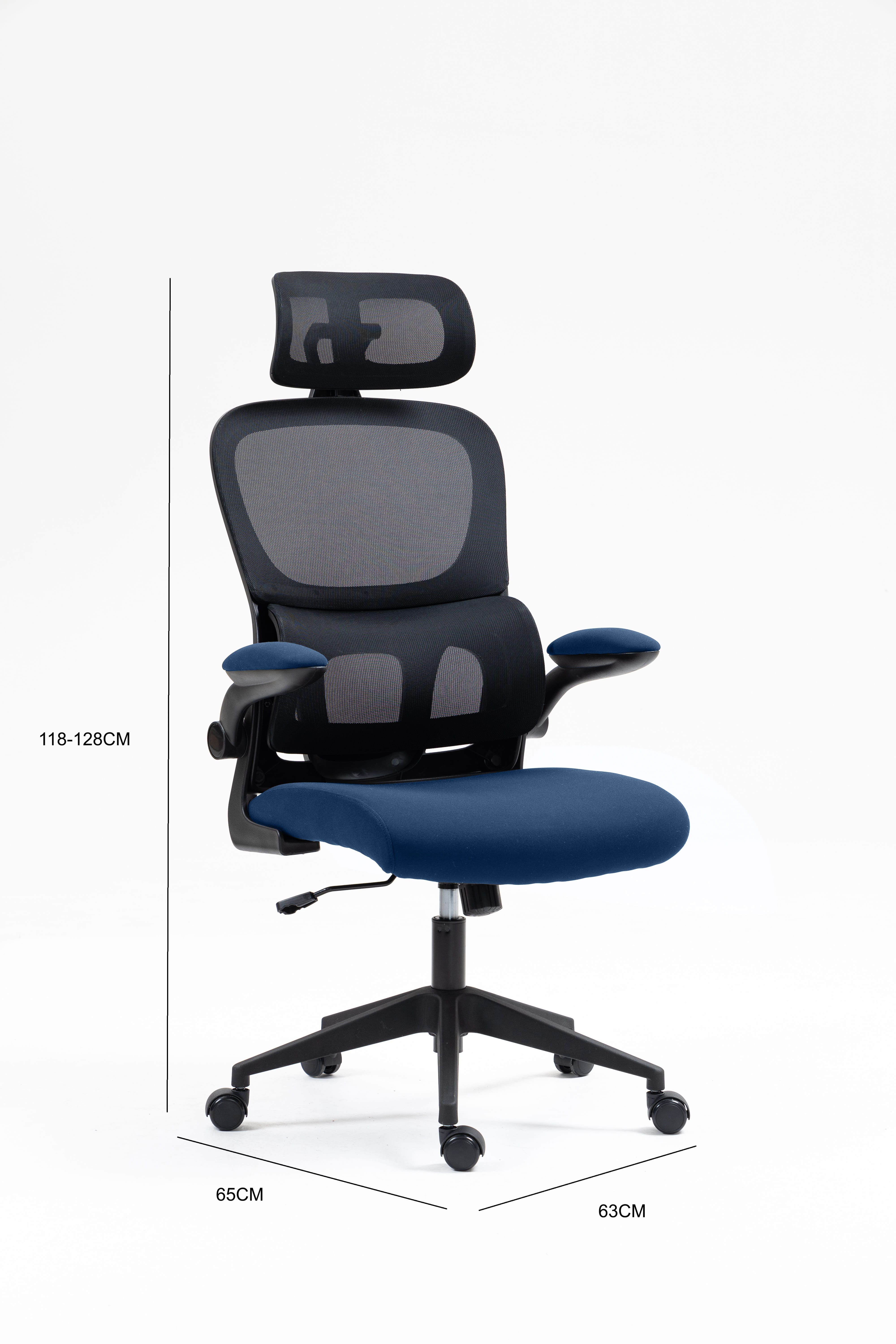 OFFICE CHAIR FURDINI 8375H BLACK/BLUE