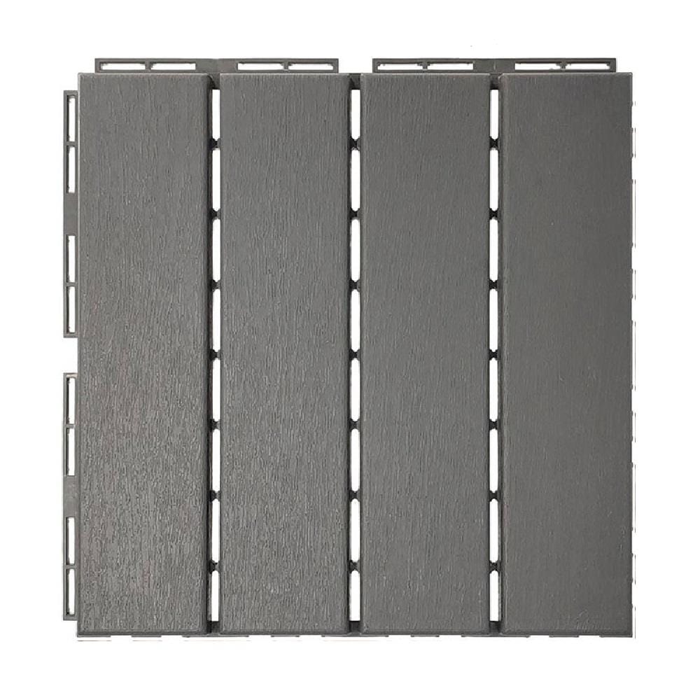 SPRING PP OUTDOOR DECK TILE 30X30X2CM DARK GREY (10 TILES/BOX)