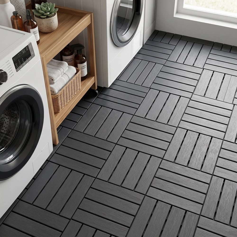 SPRING PP OUTDOOR DECK TILE 30X30X2CM DARK GREY (10 TILES/BOX)