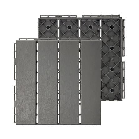 SPRING PP OUTDOOR DECK TILE 30X30X2CM DARK GREY (10 TILES/BOX)