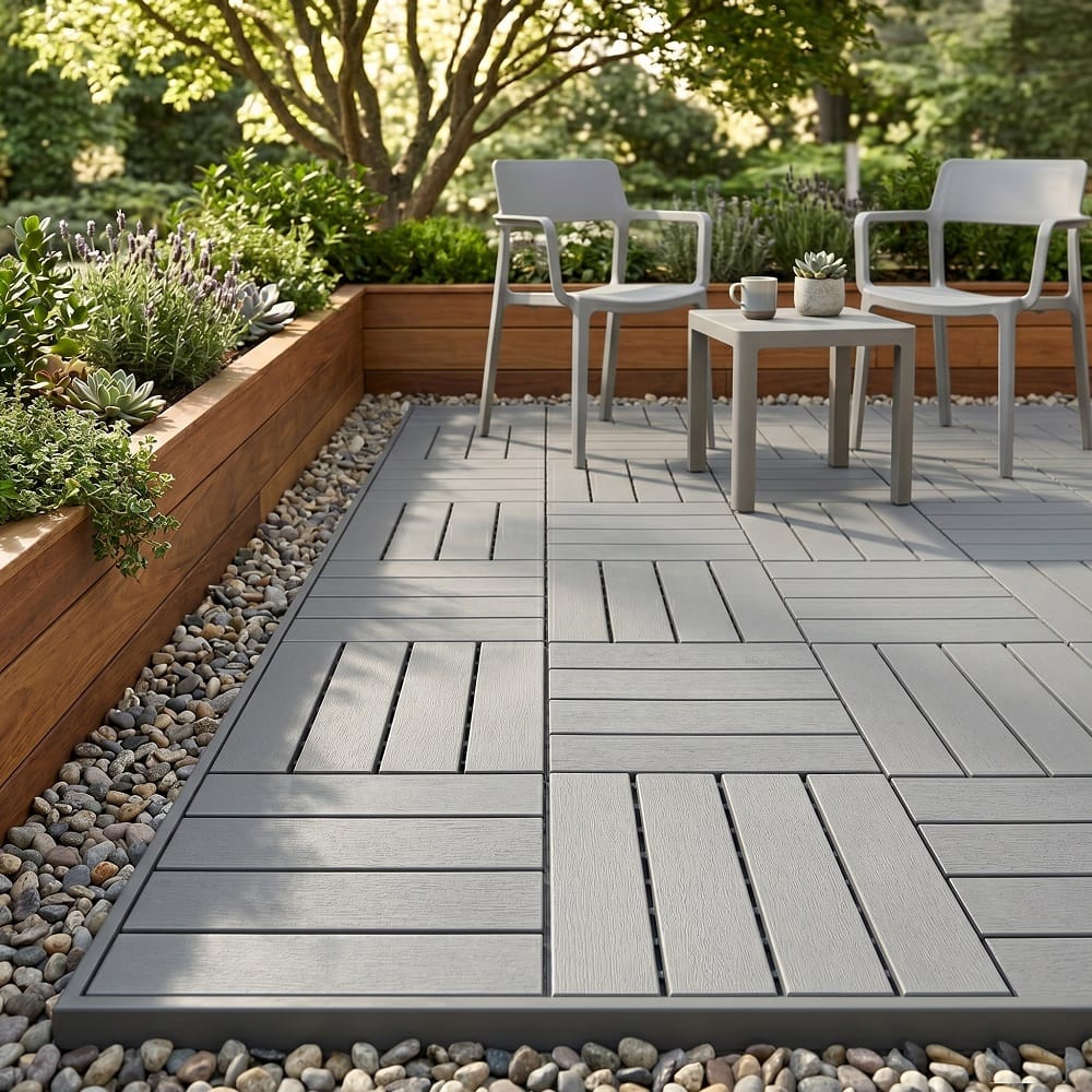 SPRING PP OUTDOOR DECK TILE 30X30X2CM LIGHT GREY (10TILES/BOX)
