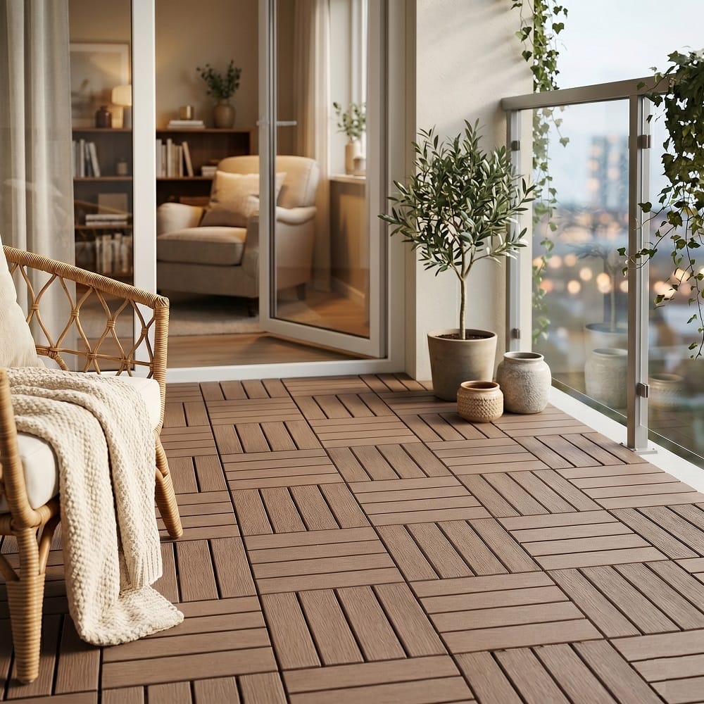SPRING PP OUTDOOR DECK TILE 30X30X2CM COFFEE (10TILES/BOX)
