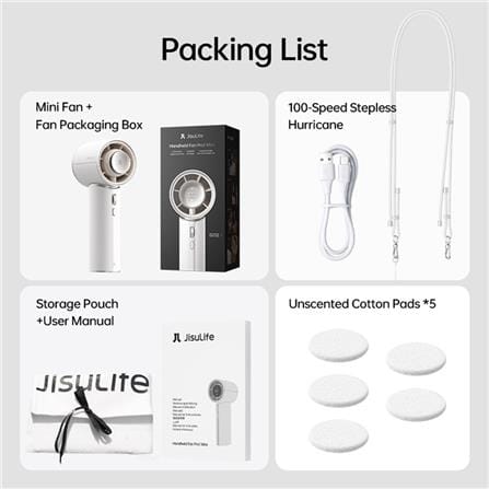 JISULIFE HANDHELD FAN PRO1 MINI-WHITE