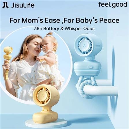 JISULIFE STROLLER FAN 4 OCTOPUS-BLUE FSL04R-BL