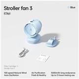 JISULIFE STROLLER FAN 3 CLIP-BLUE FSL03R-BL