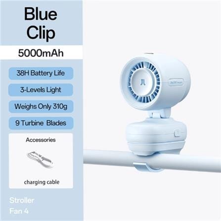 JISULIFE STROLLER FAN 3 CLIP-BLUE FSL03R-BL