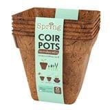 COCONUT FIBER POT SPRING 6" BROWN SQUARE 6PCS/PACK