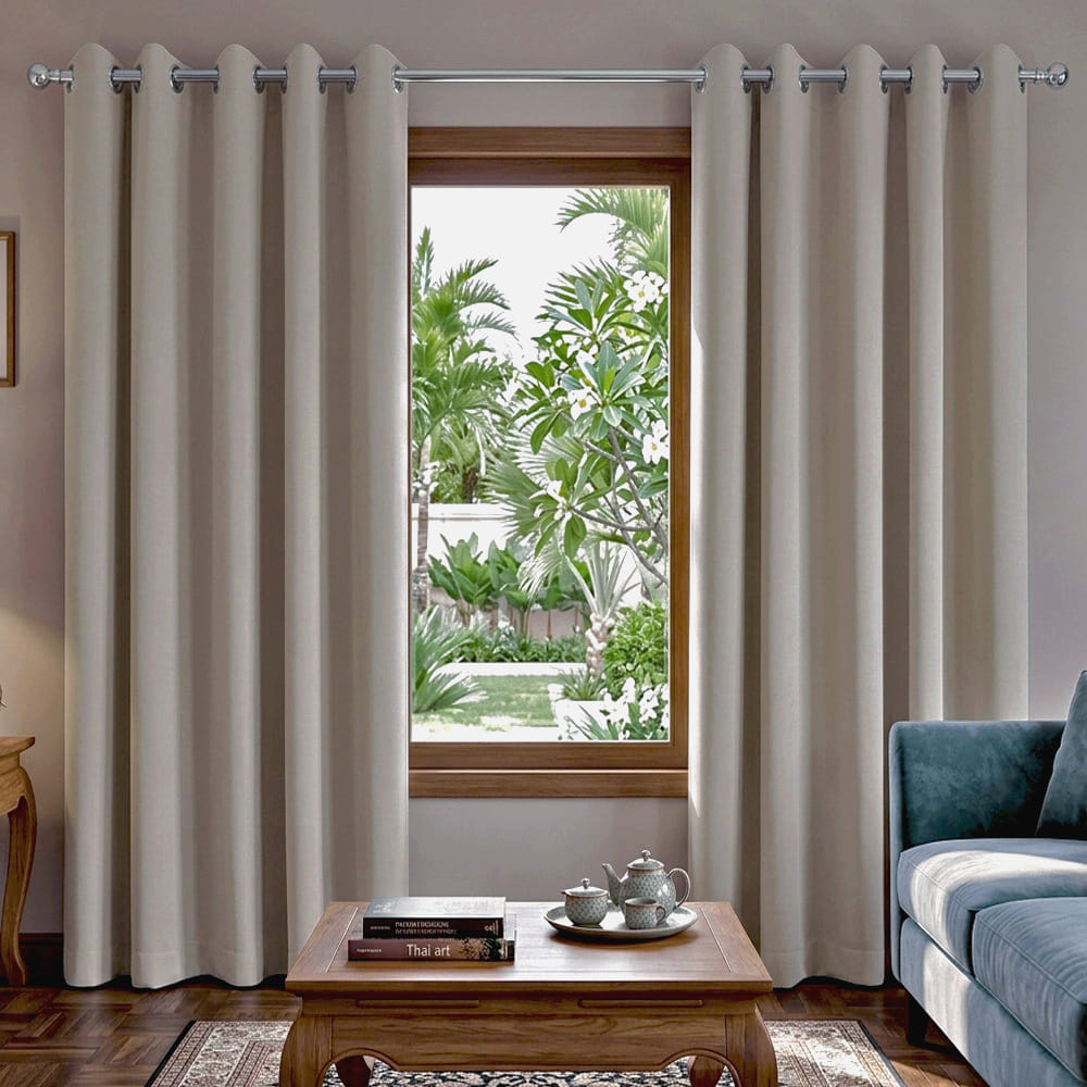 HOME LIVING STYLE CURTAIN EYELET BILLIE 180X220CM BROWN