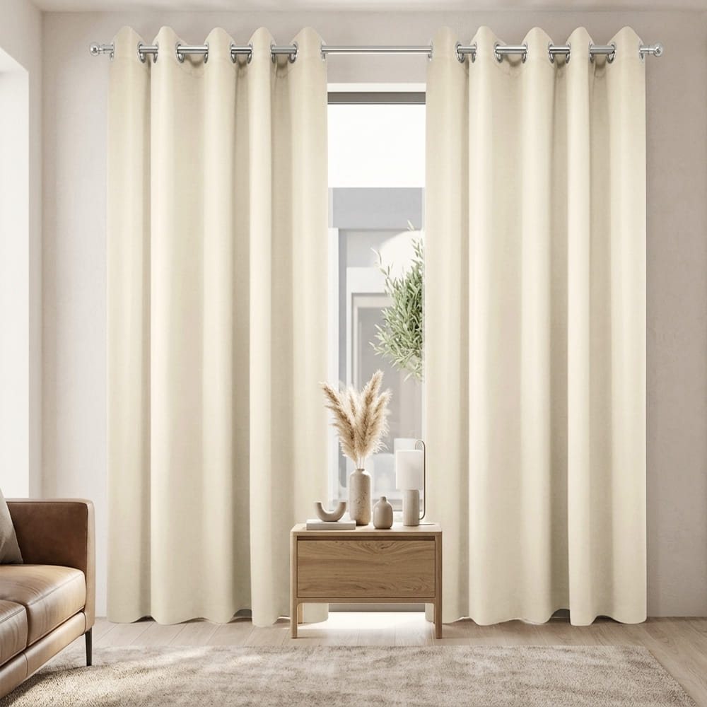 HOME LIVING STYLE CURTAIN EYELET BILLIE 180X220CM BEIGE