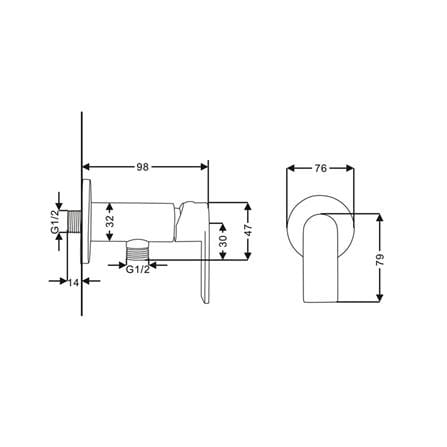 RASLAND STOP VALVE RA C311-859CH CHROME