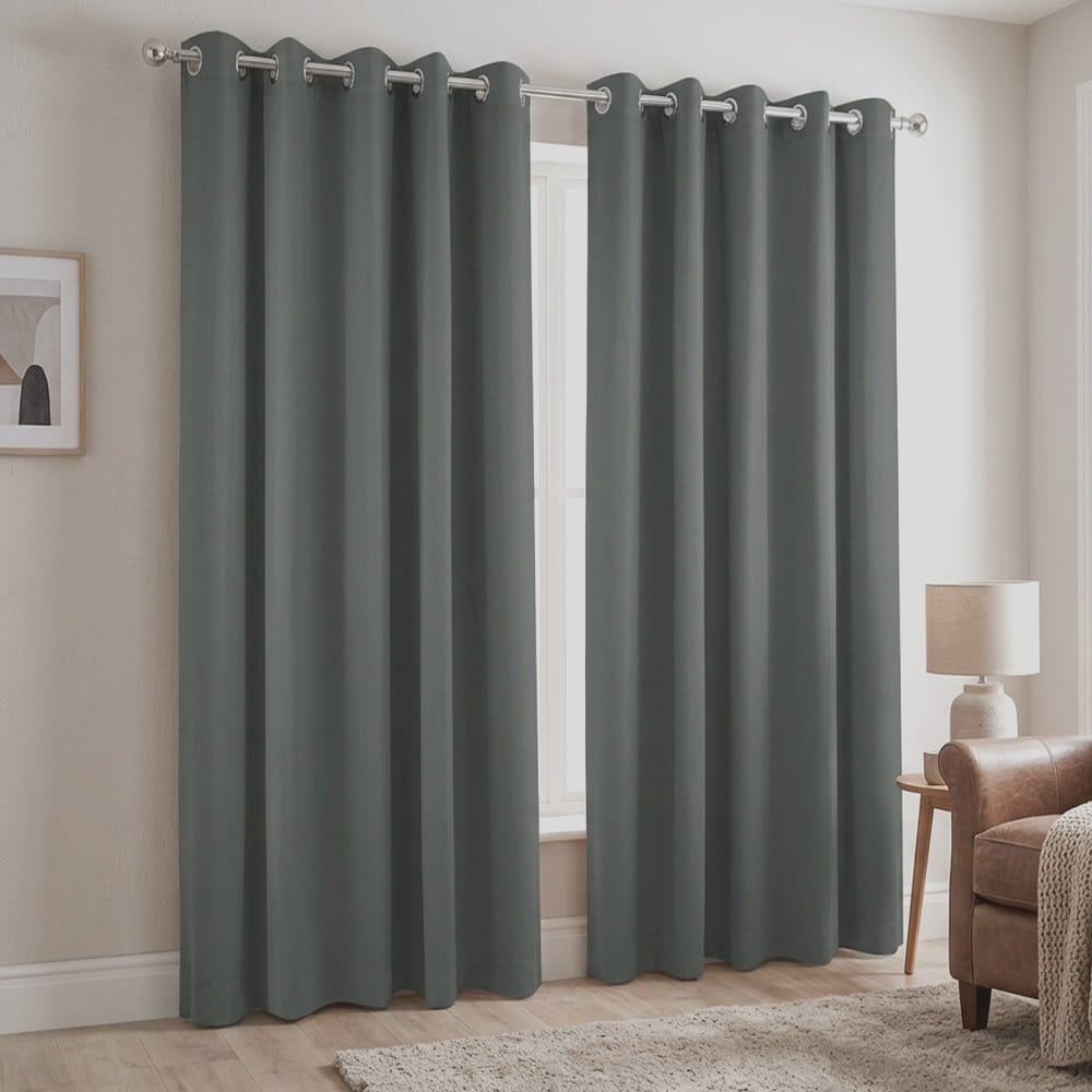 HOME LIVING STYLE CURTAIN EYELET BILLIE 180X220CM GRAY