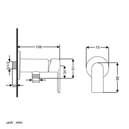 RASLAND BIG STOP VALVE RA C311-C55-CHROME