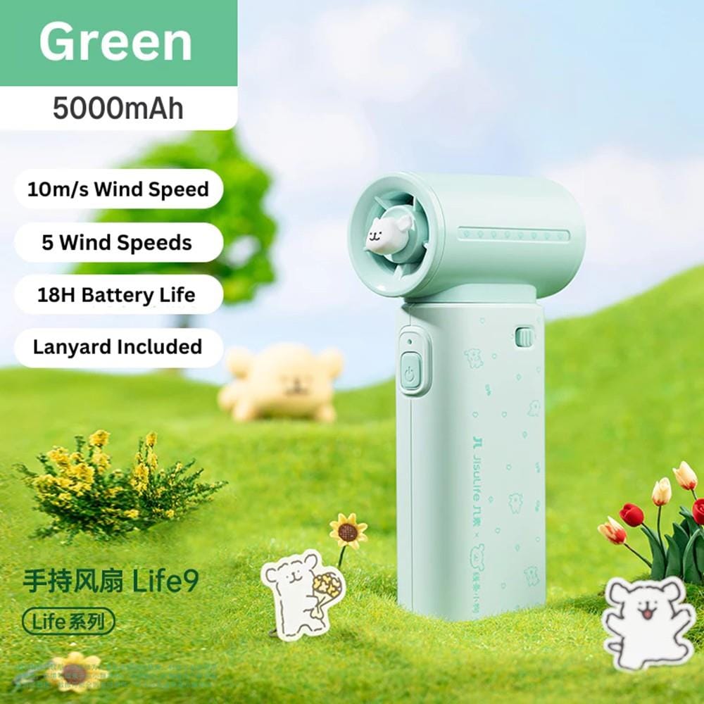 JISULIFE HANDHELD FAN LIFE 9 MALTESE GREEN