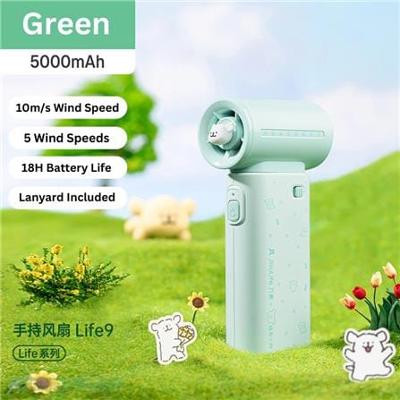JISULIFE HANDHELD FAN LIFE 9 MALTESE GREEN