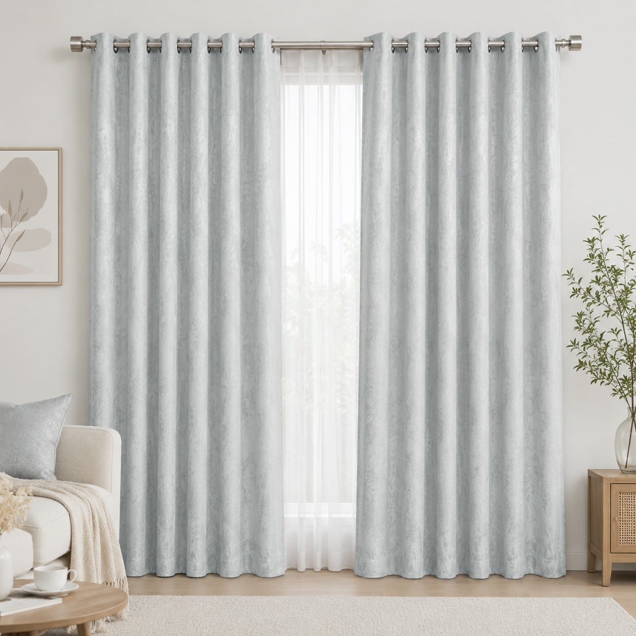 HOME LIVING STYLE DIM OUT CURTAIN EYELET NOAH 180X220CM GRAY