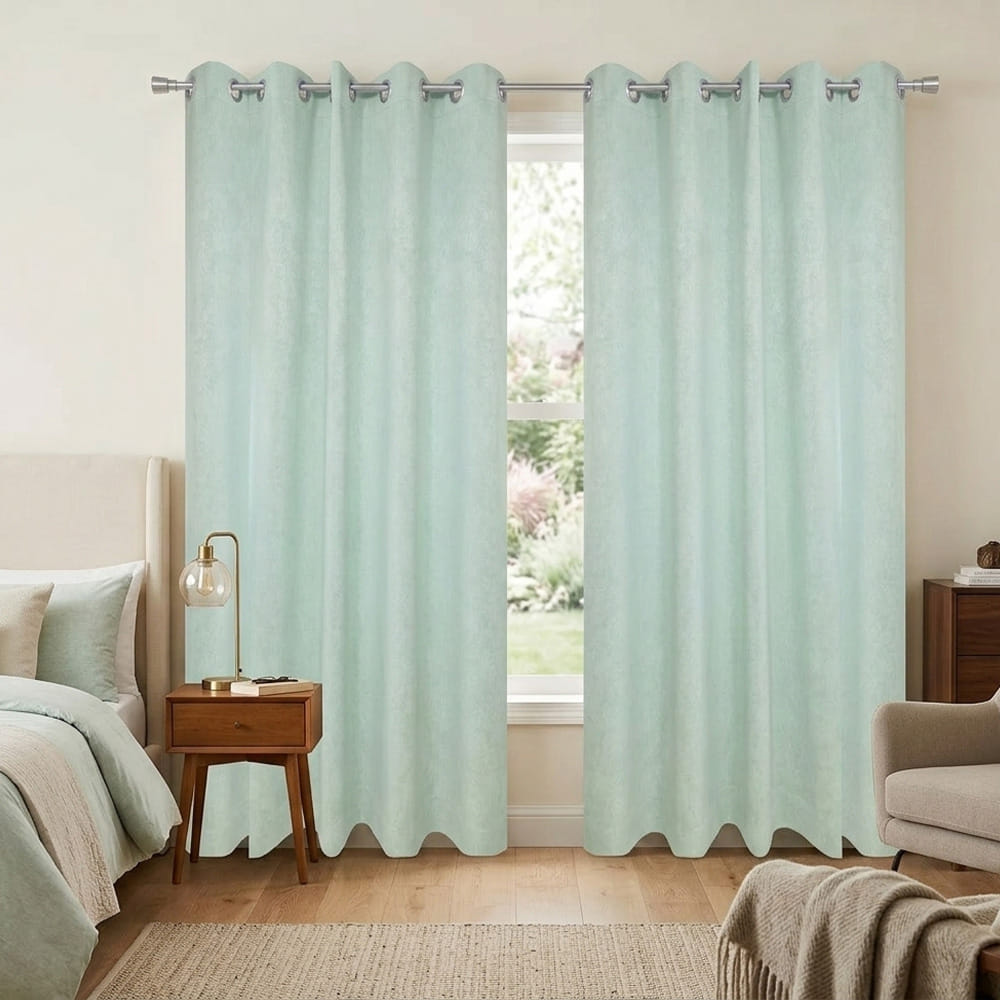 HOME LIVING STYLE CURTAIN EYELET NOAH 180X250CM GREEN