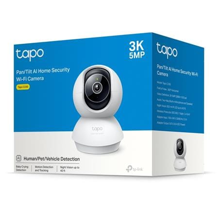 TP-LINK PAN/TILT AI WI-FI HOME SECURITY CAMERA C230 WHITE