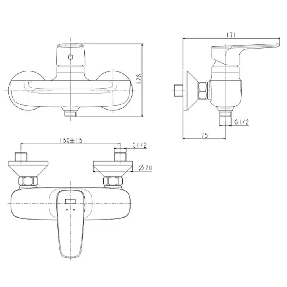 AMERICAN STANDARD SIGNATURE EXPOSED SHOWER MIXER FFAS1712-709500BC0