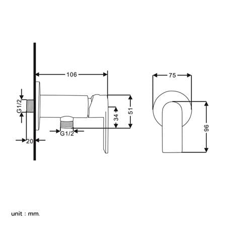 RASLAND BIG STOP VALVE RA C311-C22-BLACK