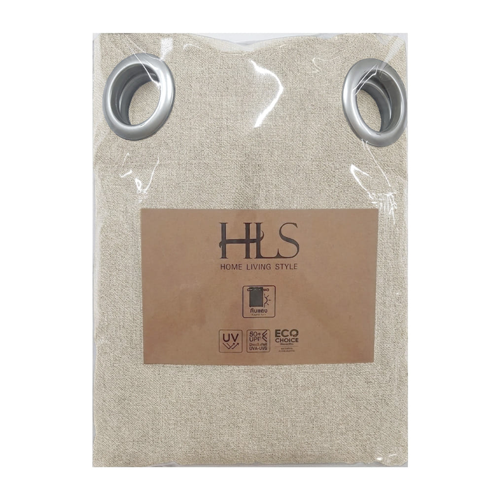 HOME LIVING STYLE CURTAIN EYELET OLIVER 180X250CM BROWN