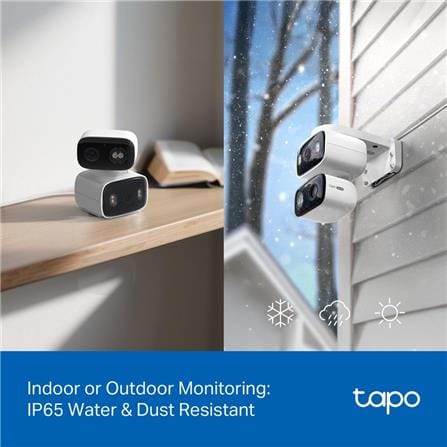 TP-LINK INDOOR/OUTDOOR DUAL LENS PAN/TILT WIFI HOME SECURITY CAMERA C246D WHITE