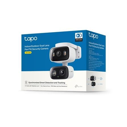 TP-LINK INDOOR/OUTDOOR DUAL LENS PAN/TILT WIFI HOME SECURITY CAMERA C246D WHITE