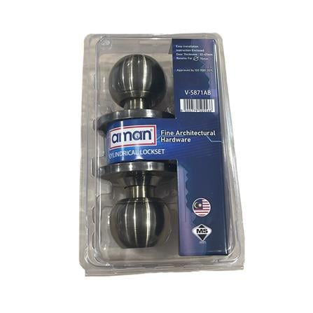 AMAN ENTRANCE KNOB V-5871AB ANTIQUE BRASS