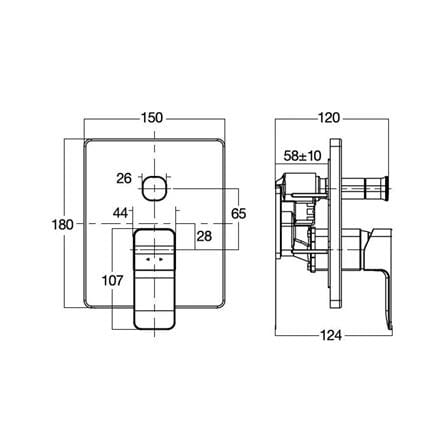 AMERICAN STANDARD ACACIA EVOLUTION CONCEALED BATH & SHOWER MIXER FFAS1321-609500BF0
