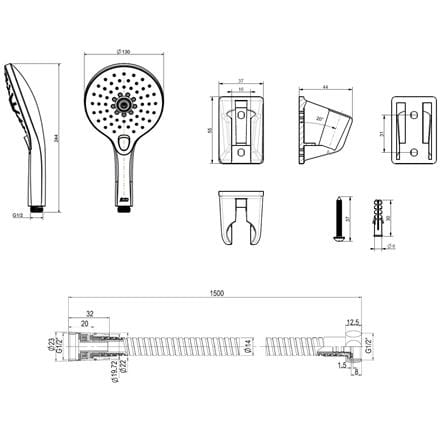 AMERICAN STANDARD RAINCLICK HANDSHOWER FFAS9H11-000500BC0 CHROME
