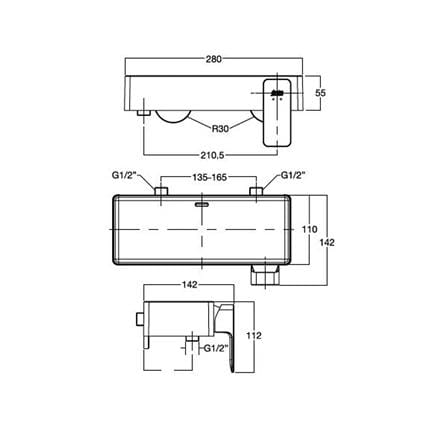 AMERICAN STANDARD ACACIA EVOLUTION EXPOSED SHOWER MIXER FFAS1312-702500BF0 CHROME